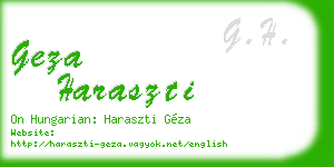 geza haraszti business card